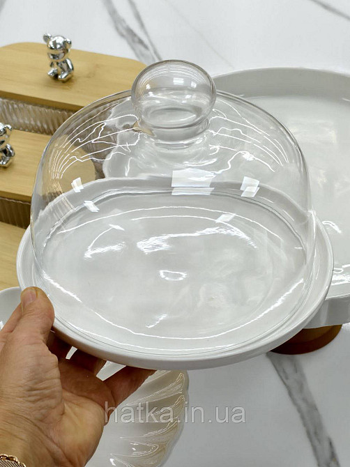 Тарілка з кришкою для зберігання  «White kitchen» 20*14,5 см кераміка + скло 8030-321 Київ - фото 2