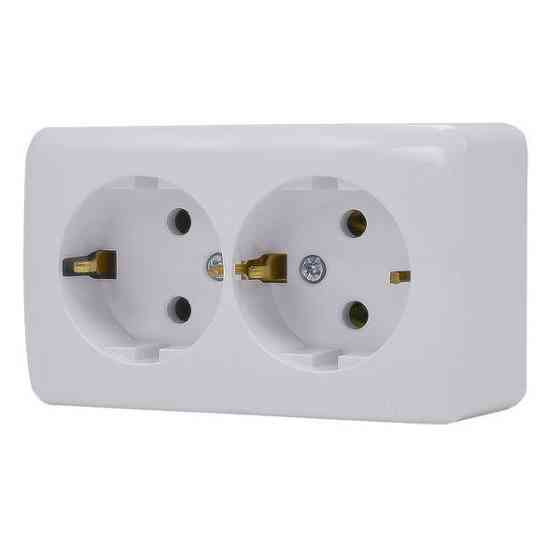 Розетка VIOLA двойная с заземлением белый Lezard Харьков