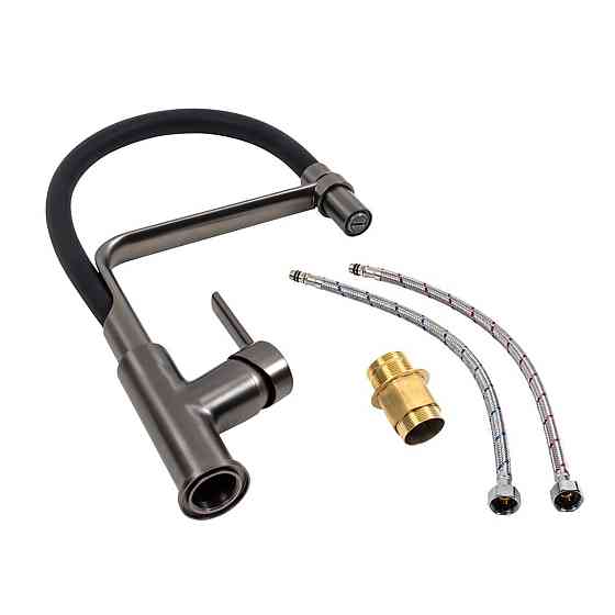 VALESO Кухонний змішувач VALESO гнучкий PVD чорний Київ