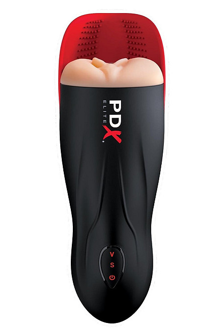 Вібромастурбатор вагіна в колбі Pipedream PDX Elite Fuck-O-Matic чорний, 27 см Sex Aura Київ - фото 2