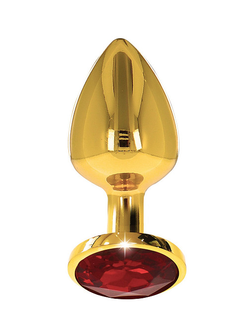 Анальна металева пробка золотиста L Butt Plug With Diamond Jewel Taboom Sex Aura Київ - фото 2