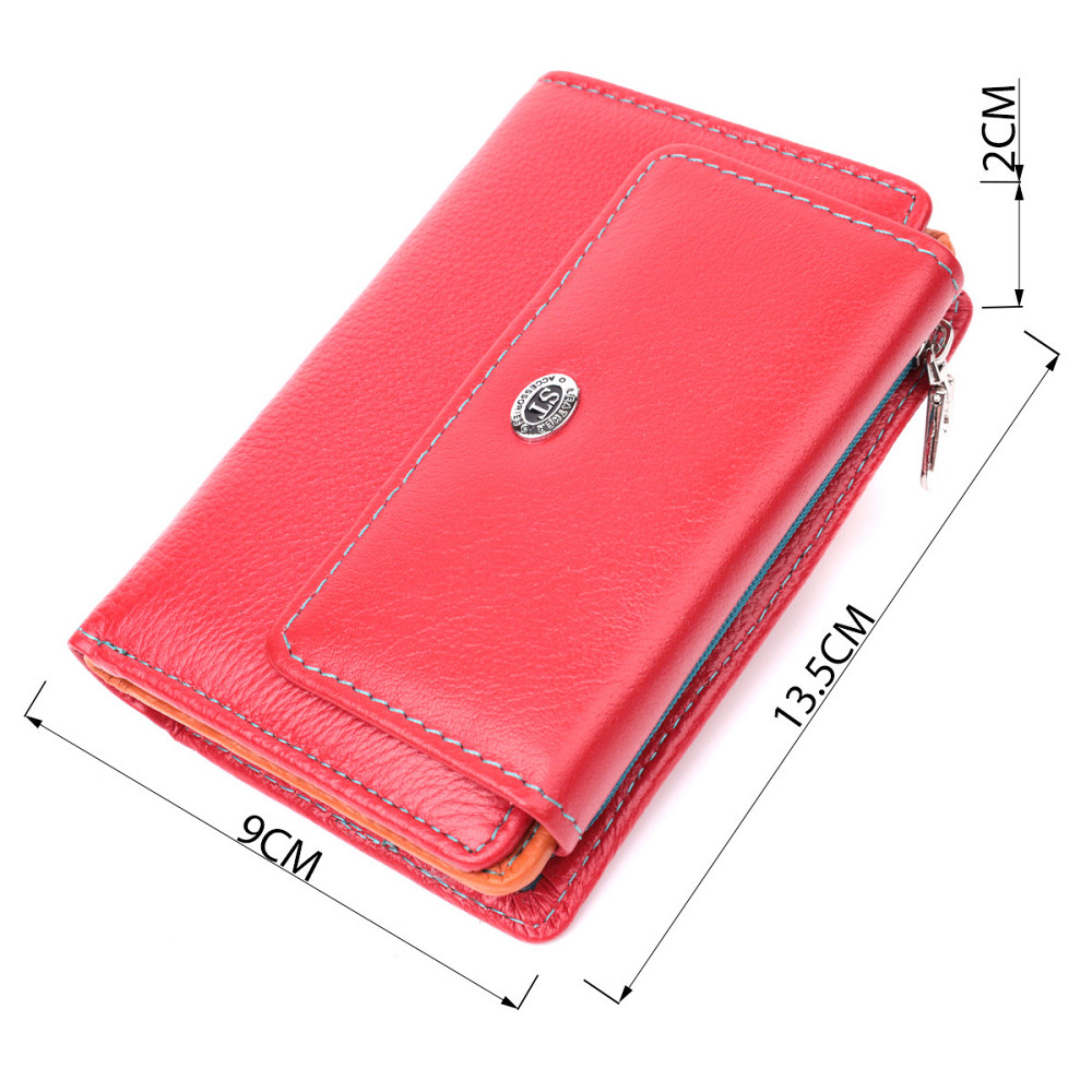 Яркий кошелек для женщин из натуральной кожи ST Leather 22503 Красный Киев - изображение 8