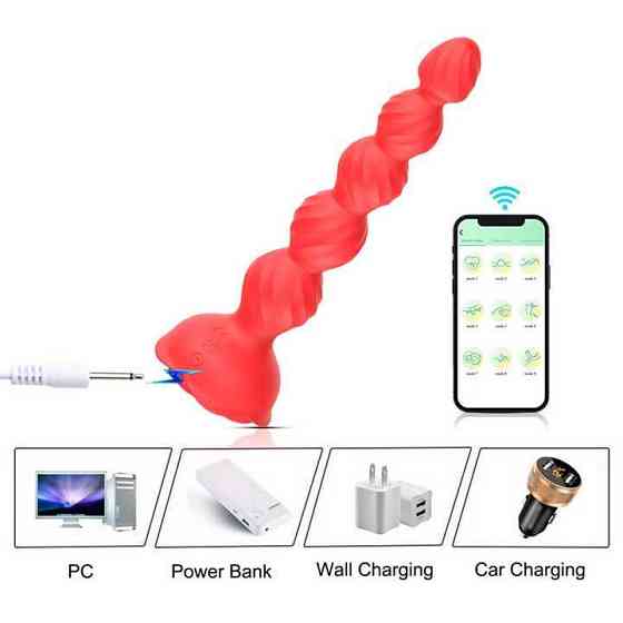 Смарт анальний корок, що світиться Love Spouse червоний — Анальні іграшки Вінниця