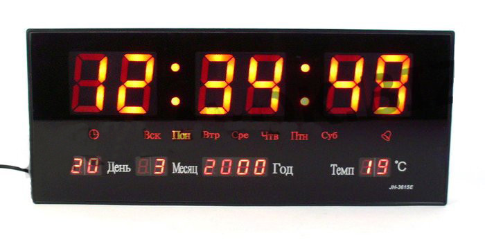 Годинники настінні LED Number Clock 3615, червоні Вінниця - фото 2