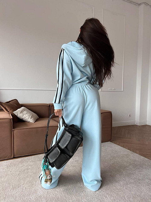 Жіночий спортивний оверсайз костюм двійка: кофта і штани з лампасами Одеса - фото 4