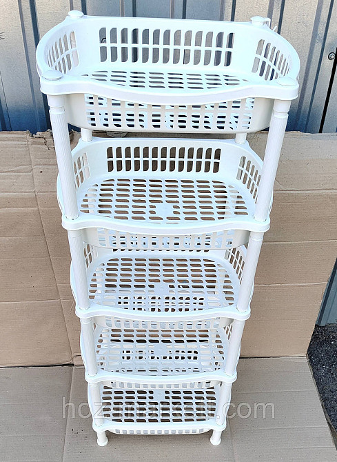 Пластиковая полочка на 5 ярусов белая Харьков - изображение 9