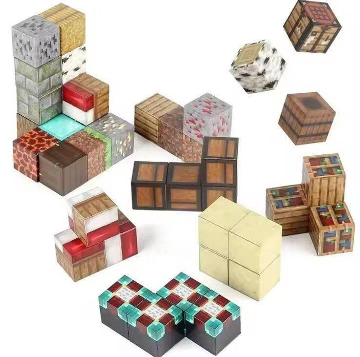 Магнитный конструктор 100 +3фігурки кубиков Майнкрафт - Minecraft, магнитные блоки для детей, Киев - изображение 8