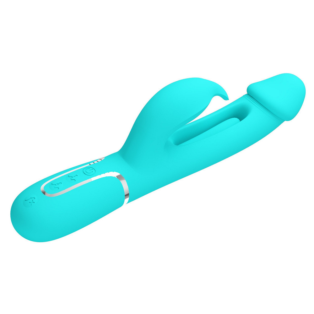 Вибратор с стимулятором клитора PRETTY LOVE - Kampas Rabbit 3 in 1 Green, BW-500025-1 Sex Aura Киев - изображение 6