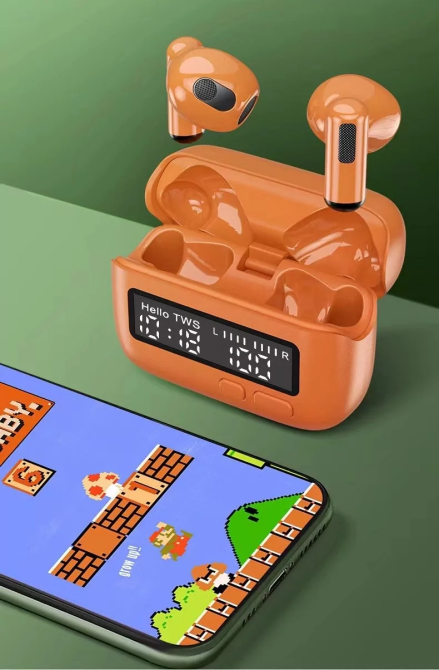 Бездротові Bluetooth навушники BPG Retro Back Clip Portable TWS 1990 (Помаранчевий) Київ - фото 2