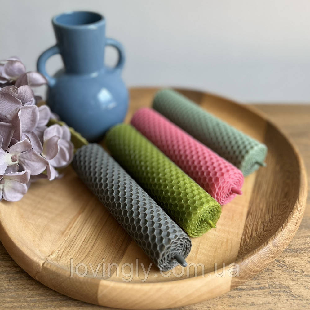 Набор цветных свечей из натуральной вощины ручной работы. Ирпень - изображение 3