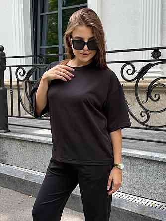 Спортивный костюм женский футболка и штаны джогеры Черный XL-XXL Харьков