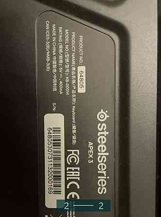 Клавіатура: Steel Series Apex 3. Чудовий стан! Київ