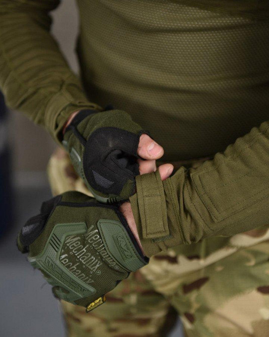 Тактическая рубашка убакс олива под бронижелет, боевая рубашка ubacs олива с дополнительными накладками Одесса - изображение 10