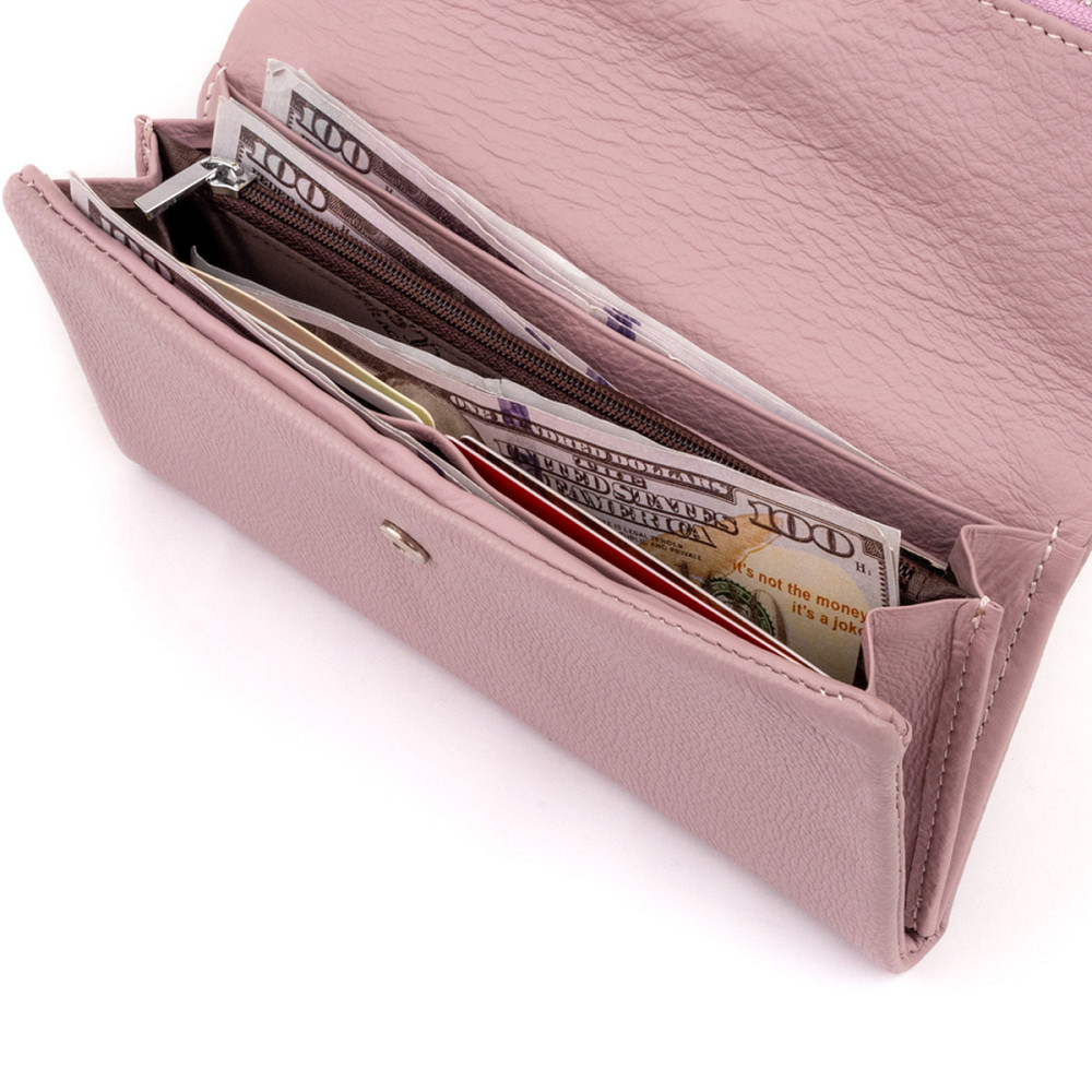 Клатч конверт с карманом для мобильного кожаный женский ST Leather 19269 Лиловый Киев - изображение 9