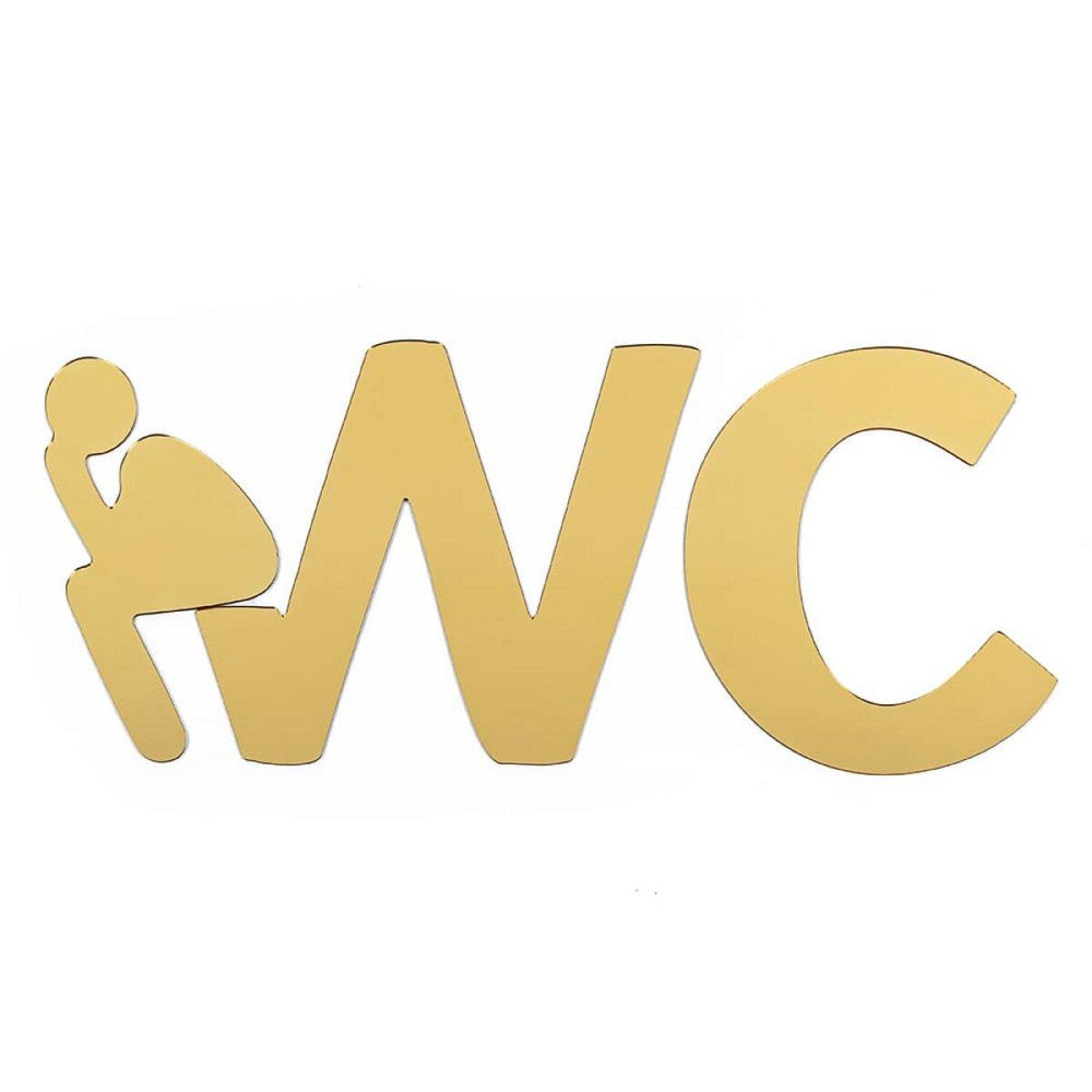 Зеркальный декор акриловый самоклеющийся WC золото, 3шт (D) SW-00002525 Днепр - изображение 1