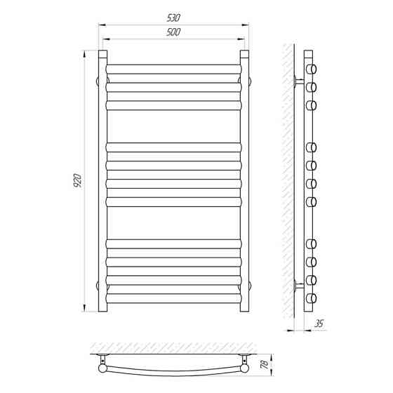 Водяна сушарка для рушників Laris Преміум Класик П11 500х900 Київ