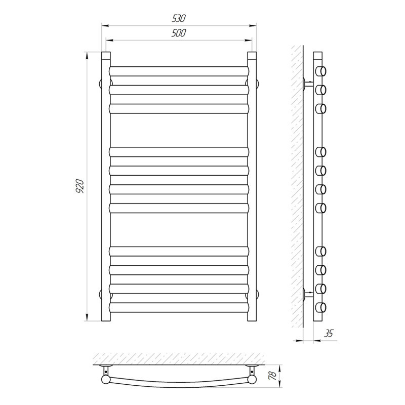 Водяна сушарка для рушників Laris Преміум Класик П11 500х900 Київ - фото 6