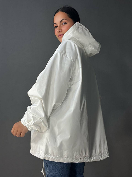 Куртка женская Lady Yep 9096-1 оверсайз ветровка удлиненная с капюшоном, белый, one size Киев - изображение 2