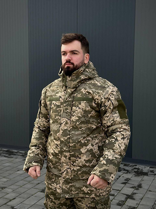 Зимовий чоловічий піксельний бушлат ММ-14 тепла армійська куртка бушлат ріп стоп для військовослужбовця Львів - фото 4