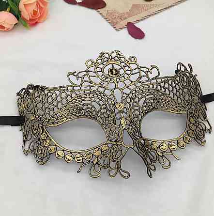 Маска мереживна one size золотистий Київ