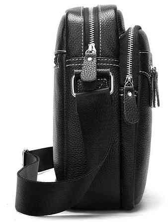 Сумка чоловіча шкіряна флотар Vintage 20018 Чорна Київ