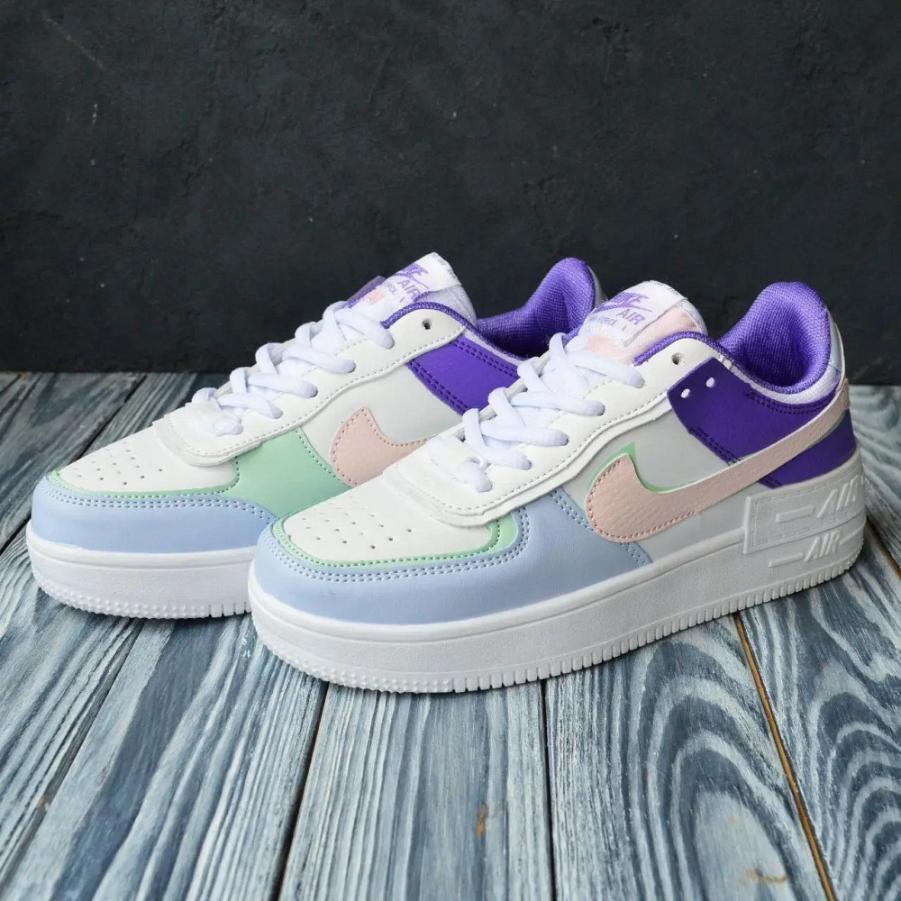 Кросівки Nike Force Білі Жіночі Шкіряні Форси Різнобарвні Найк Shadow (розміри: 36,37,38,39,40,41) - 22 Дніпро - фото 8