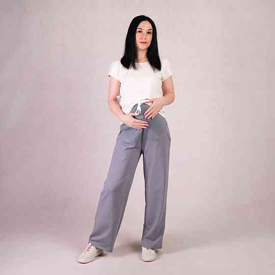 Вільні жіночі штани для вагітних двонитка розмір 58/60 (5XL/6XL) Tiana Сірий Кривий Ріг