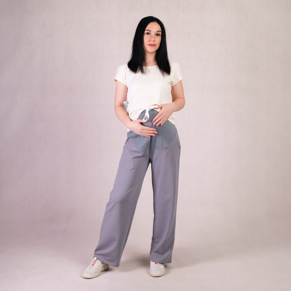 Вільні жіночі штани для вагітних двонитка розмір 58/60 (5XL/6XL) Tiana Сірий Кривий Ріг - фото 1