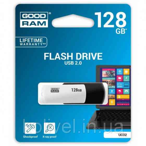 USB Flash GoodRAM 128GB USB 2.0 UCO2 Black-White, Retail (UCO2-1280KWR11#) Киев