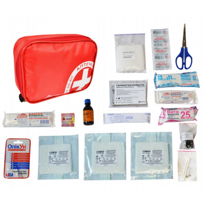 Автомобильная аптечка Poputchik згідно ТУ футляр м'який червоний 19х8х14 (02-037-М) Винница - изображение 2