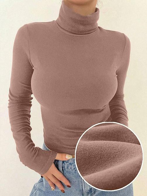 Жіночий базовий термо гольф із тканини пума Бежевий, 46/48 Одеса - фото 1