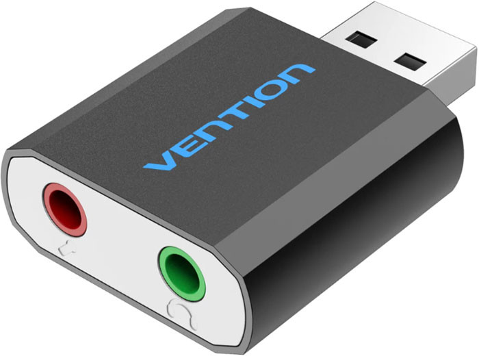 Звукова карта USB AUX jack, 2*TRS (Mic + Ear) Metal Vention Винница - изображение 1