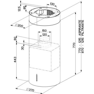 Витяжка кухонна Faber Cylindra Isola Ev8 X A37 Eln (110.0332.308) Вінниця - фото 3