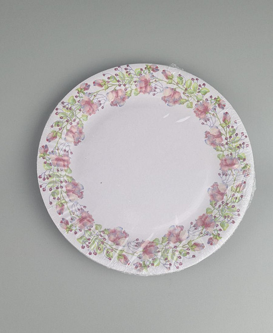 Паперова тарілка з малюнком 18 см "No 6" Весняний візерунок 10 шт (1 пачка) Харків - фото 2