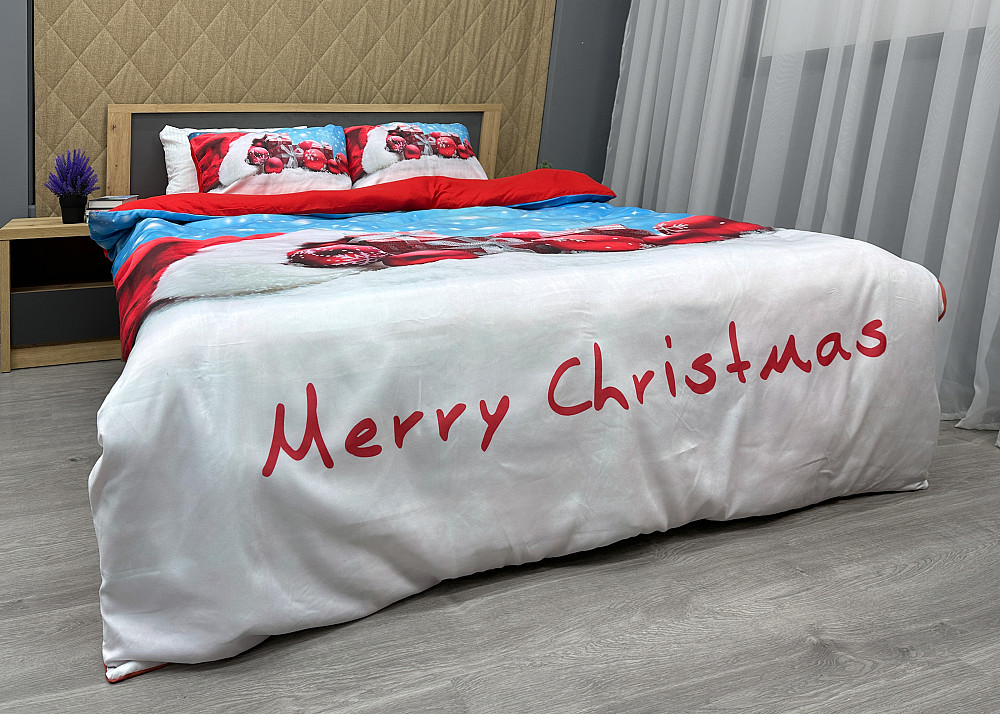 Комплект постельного белья Фланель, Евро 200х220 с Рождественским (Новогодним) принтом (88-203) Киев - изображение 4