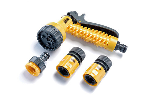 Набір: пістолет-розпилювач 7 режимів, конектори 1/2: 1/2 аквастоп, 1/2, адаптер 1/2+3/4 СИЛА Київ - фото 1