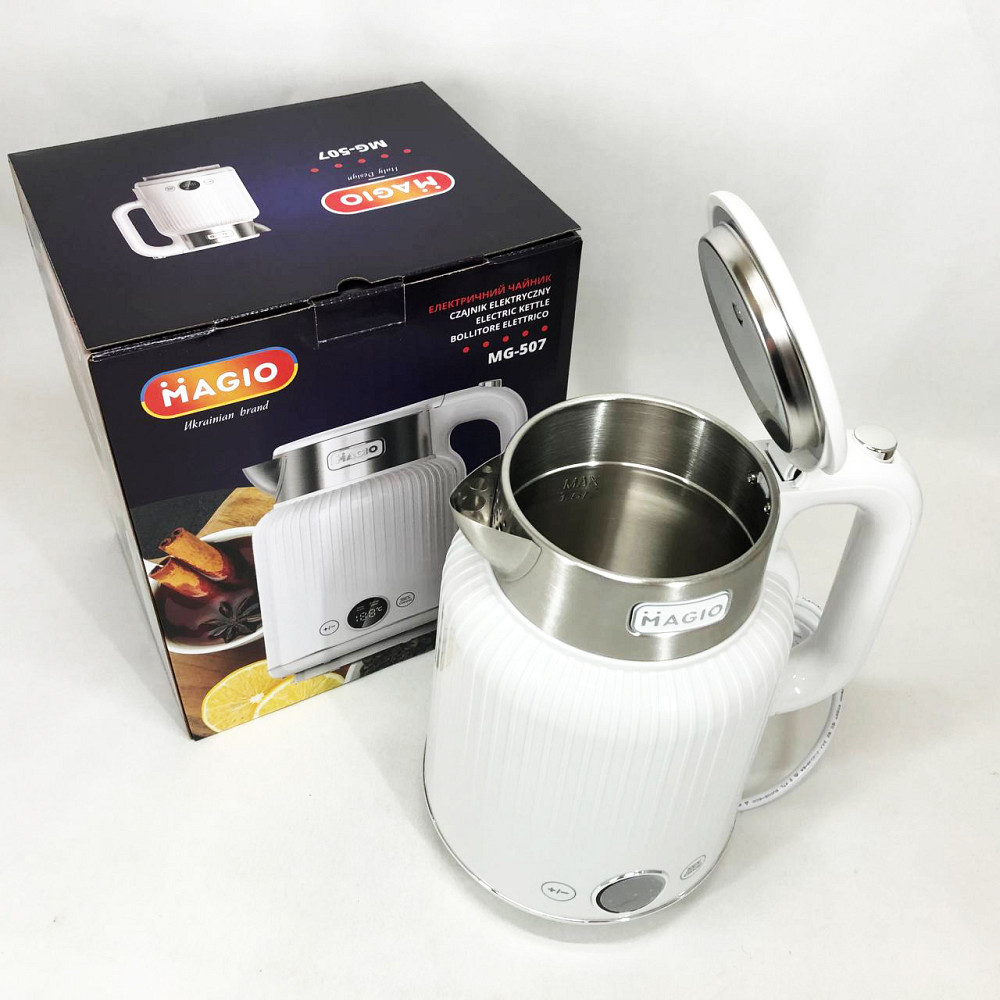 Чайник электрический домашний Magio MG-507 1250 Вт, Самый лучший чайник, Мощный бытовой электрочайник AJ-80 Львов - изображение 1