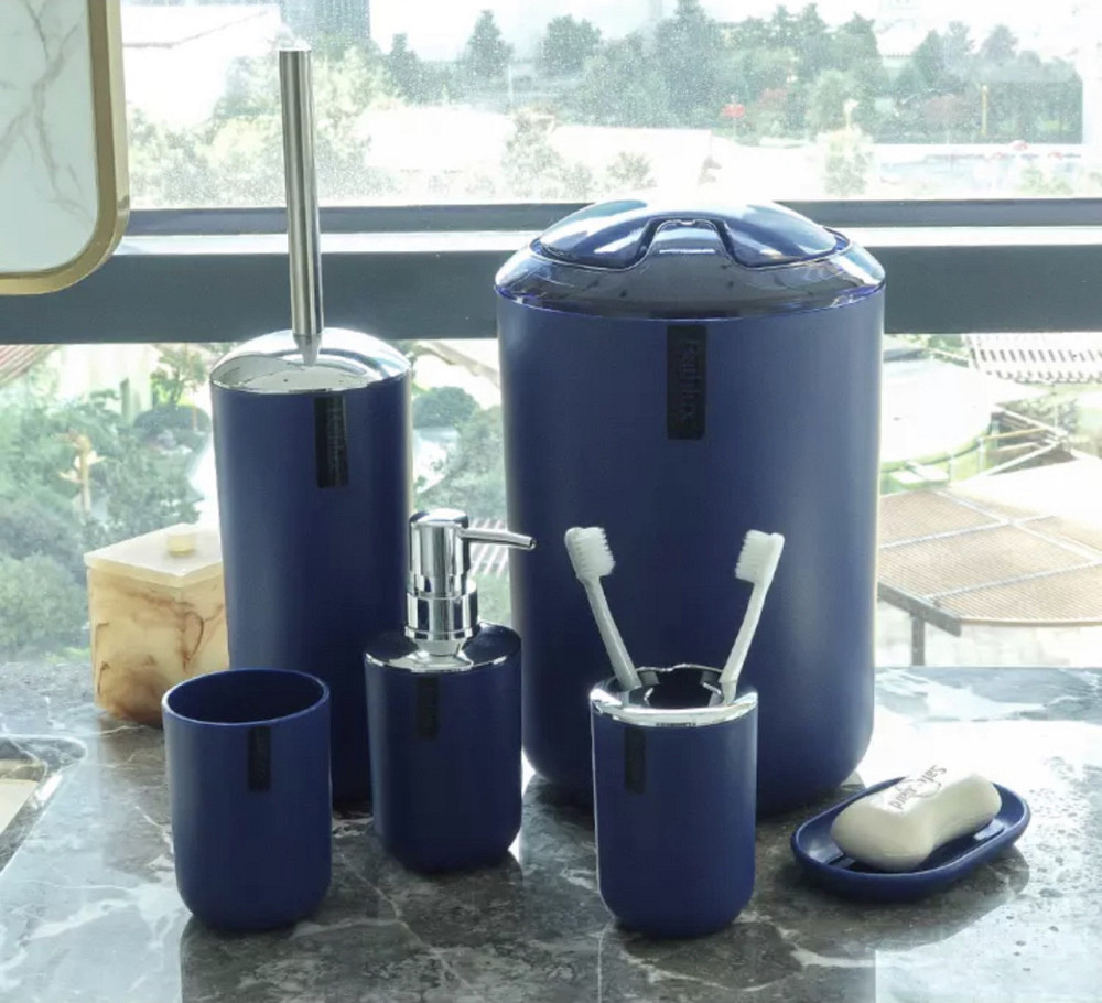 Набор аксессуаров для ванной Bathlux 6 предметов люкс качества, Синий Каменец-Подольский - изображение 6