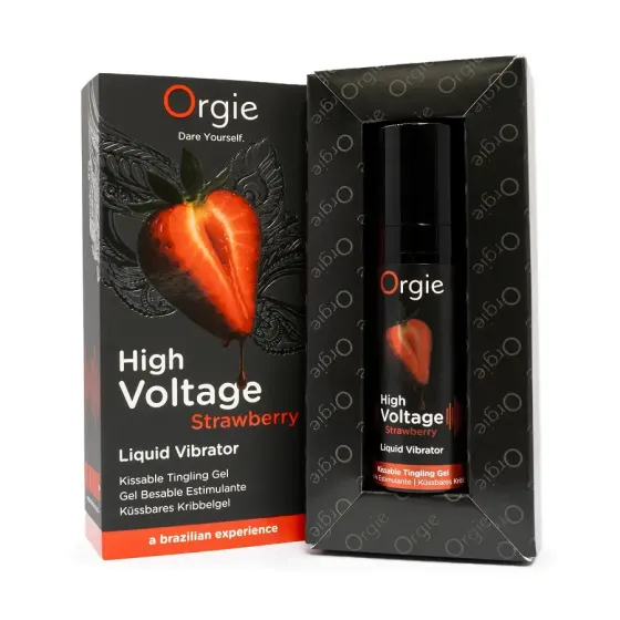 Рідкий вібратор Orgie High Voltage – Strawberry, 15 мл, ефект мурашок, дуже потужний, смак полуниці Львів