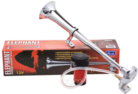 Сигнал 1-дудка возд. СА-13004 12V металл хром 400mm (компл.) Винница