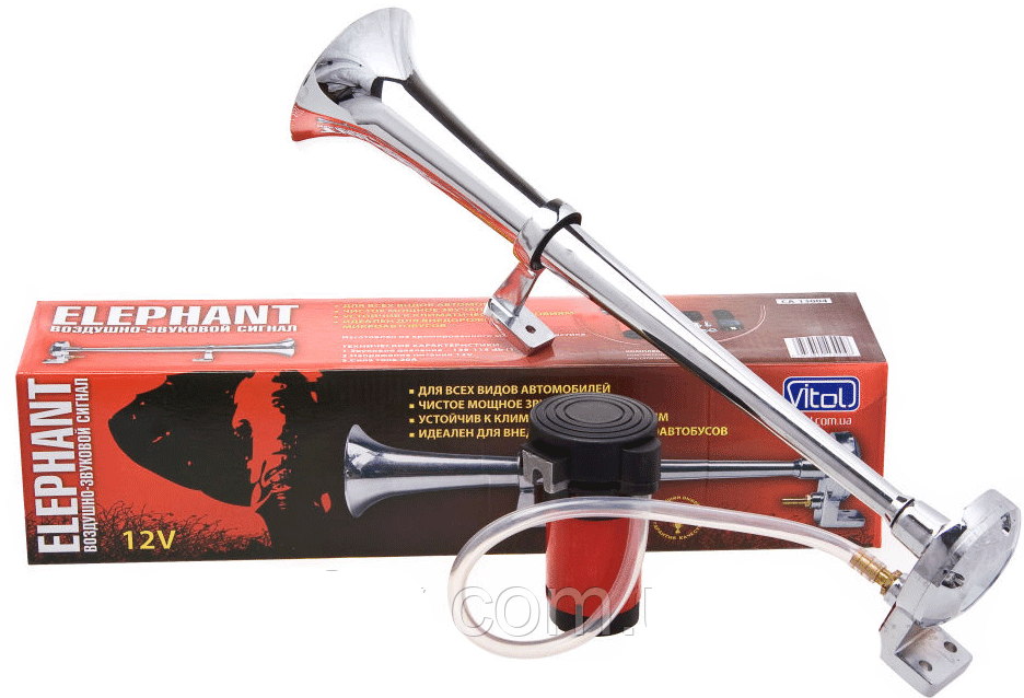 Сигнал 1-дудка возд. СА-13004 12V металл хром 400mm (компл.) Винница - изображение 1