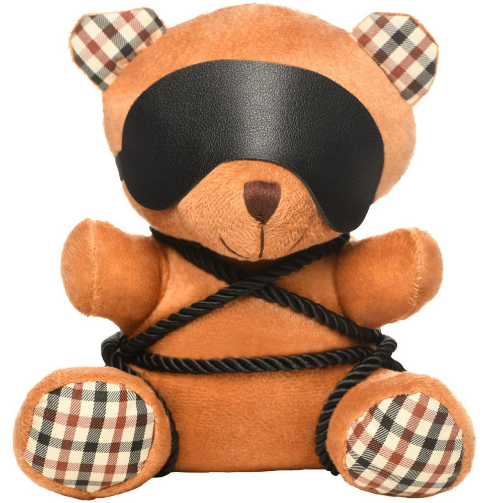 Плюшевий ведмедик ROPE Teddy Bear БДСМ у шкіряній масці та обв’язці, 22x16x12 см Sex Aura Київ - фото 1