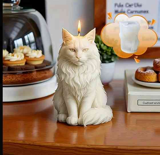 Силіконовий молд «Кіт Мейн-кун» для свічок і декору Київ