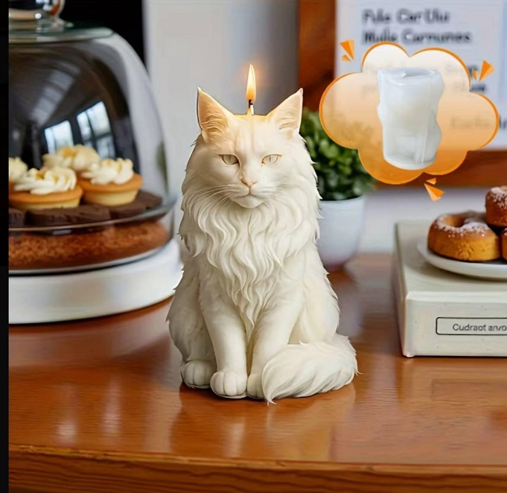 Силіконовий молд «Кіт Мейн-кун» для свічок і декору Київ - фото 4