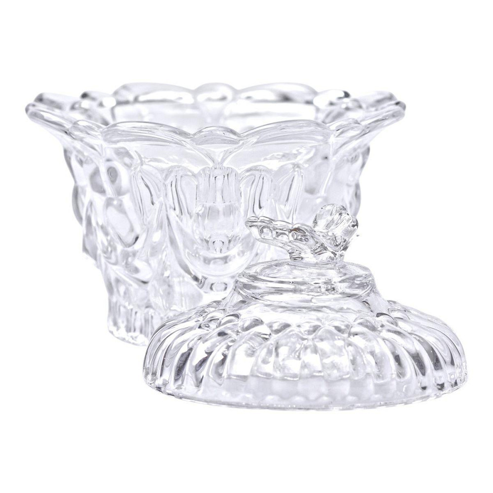 Стеклянная конфетница с крышкой Ø9 см прозрачная Киев - изображение 3