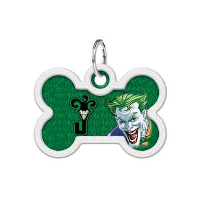 Адресник для животных WAUDOG Smart ID с QR паспортом "Джокер зеленый", кость 40х28 мм (0640-1005) Винница