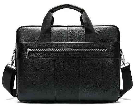 Сумка ділова чоловіча шкіряна Vintage 14794 Чорна Київ