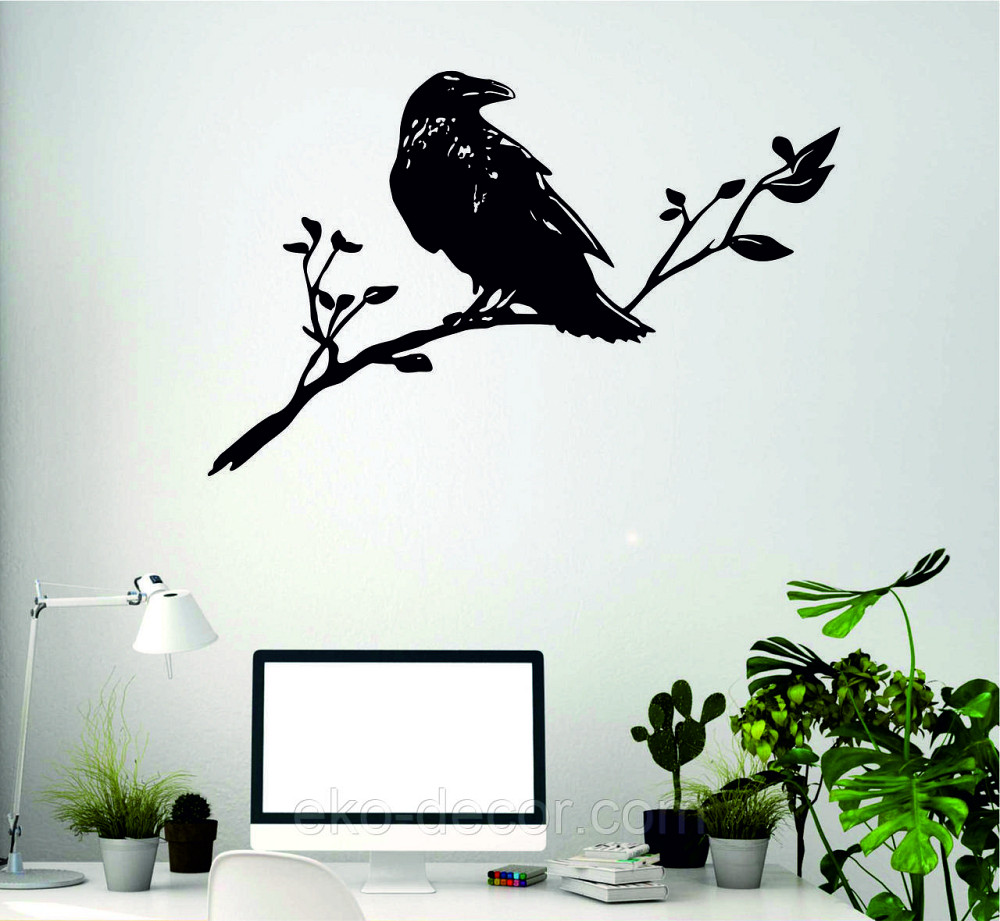 Декоративне настінне Панно «Ворон на гілці», Декор на стіну Київ - фото 4