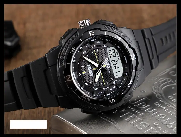 Мужские спортивные часы Skmei 1454 Черный с белым Винница - изображение 7