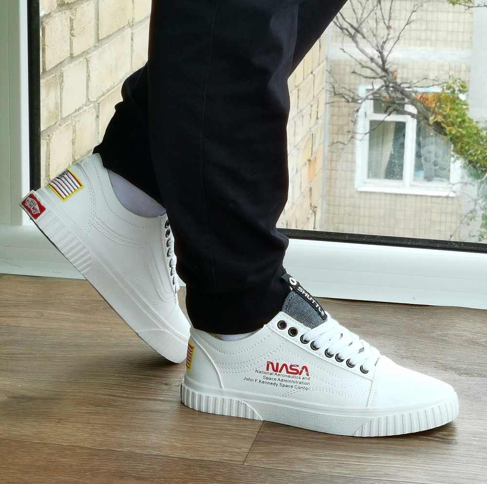 Кроссовки NASA Shuttle Белые Кеды Ванс Женские Кожаные (размеры: 36,37,38,39) Видео Обзор Днепр - изображение 7